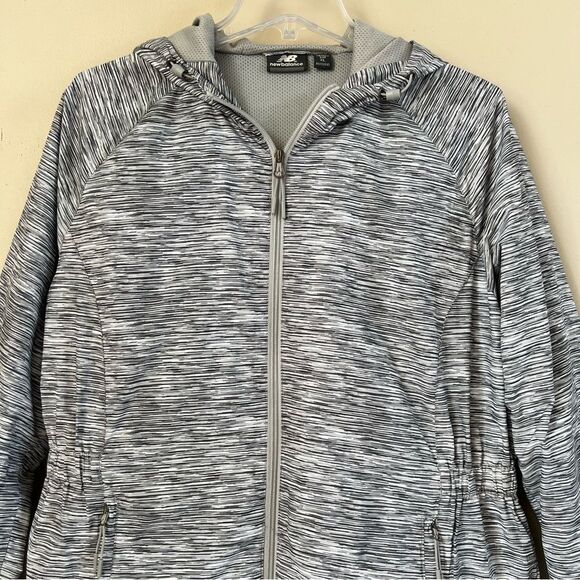 New Balance Women’s Water Resistance Windbreaker Jacket Gray Hoodie Size XL - Picture 2 of 16